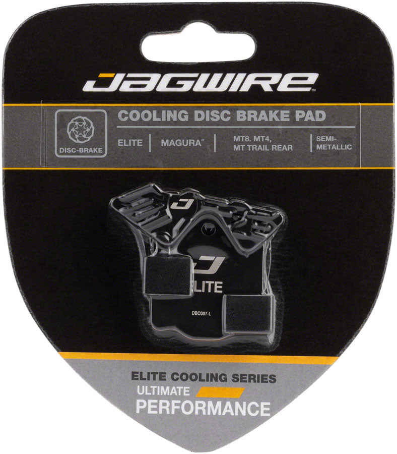 Jagwire Elite Cooling Disc Brake Pad - Semi-Metallic, Aluminum Backed, Fits Magura MT8, MT4, MT Trail (Rear)