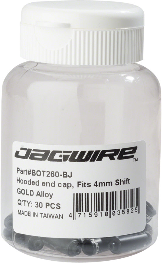 Jagwire Hooded End Cap 4mm Shift Bottle of 30, Black
