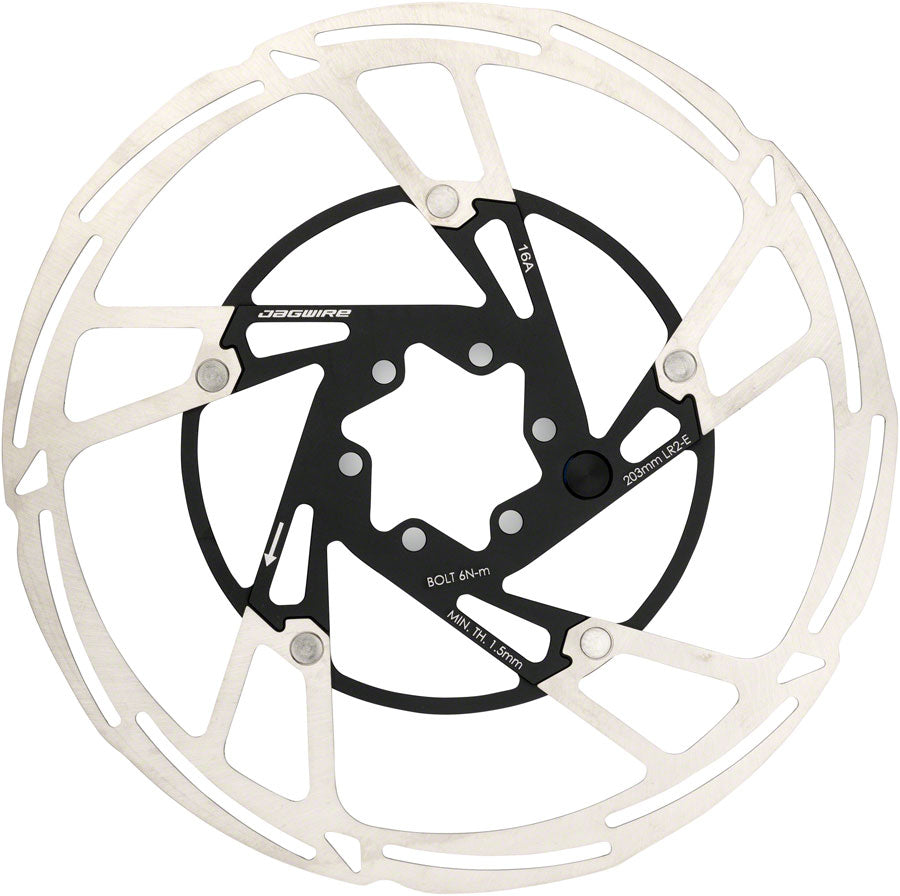 Jagwire Pro LR2-E Ebike Disc Brake Rotor with Magnet - 203mm, 6-Bolt, Silver/Black