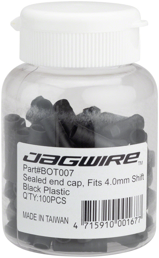 Jagwire 4mm Sealed Nylon End Caps Bottle of 100, Black