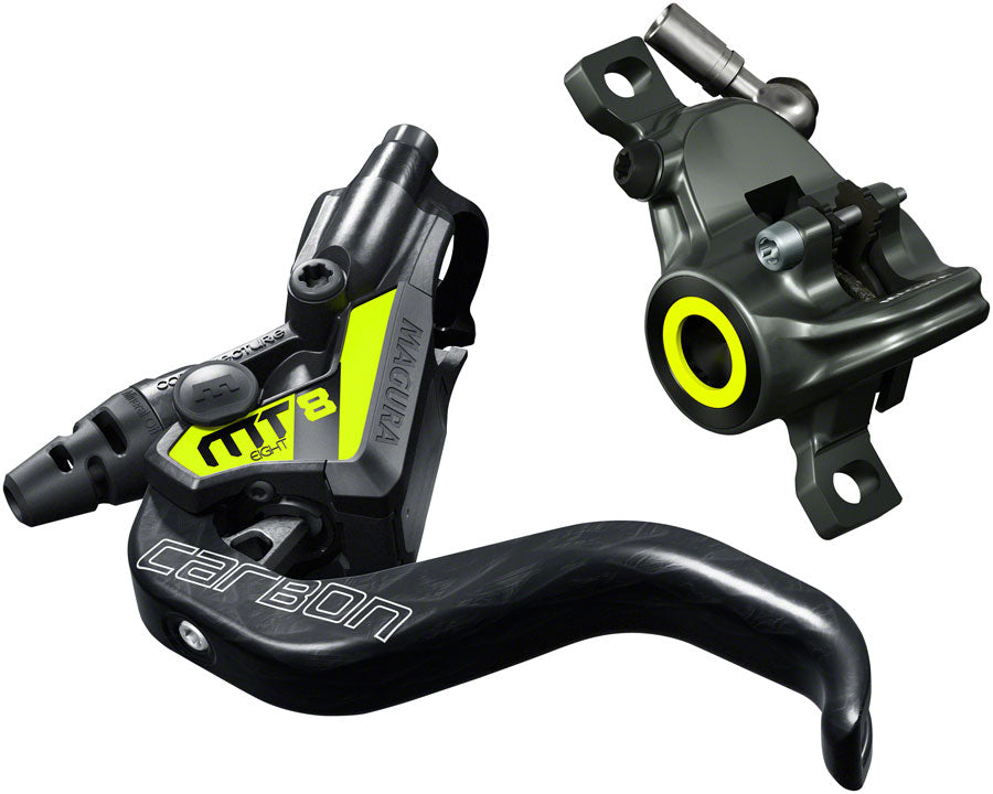 Magura MT8 SL Disc Brake and Lever - Front or Rear, Hydraulic, Post Mount, Gray/Yellow - Open Box, New