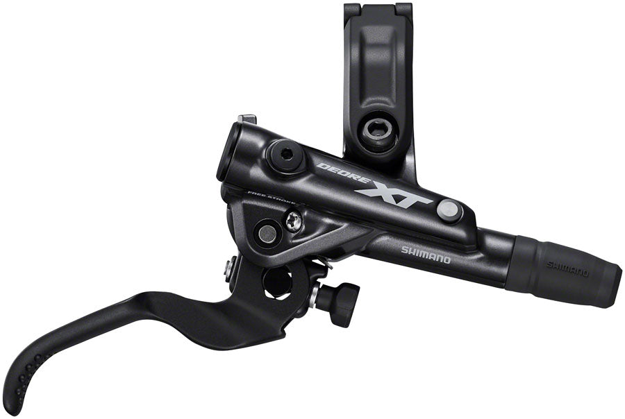 Shimano Deore XT BL-M8100/BR-M8100 Disc Brake and Lever - Rear, Hydraulic, Post Mount, 2-Piston, Finned Pads, I-SPEC EV Clamp Band, Black