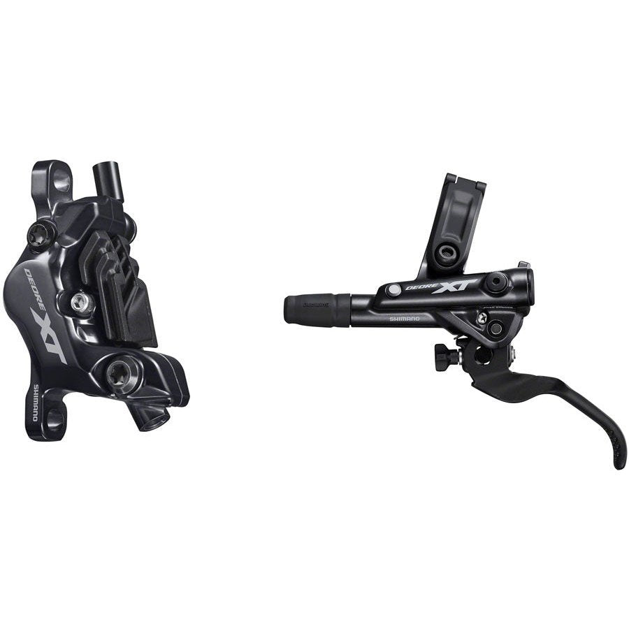 Shimano Deore XT BL-M8100/BR-M8120 Hydraulic, Post Mount, 4-Piston, Finned Metal Pads, Black Disc Brake and Lever - Pair