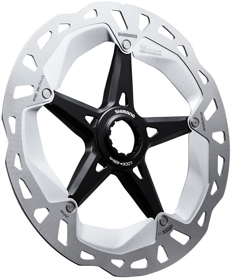 Shimano Deore XT RT-MT800-M Disc Brake Rotor with External Lockring - 180mm, Center Lock, Silver/Black - Open Box, New