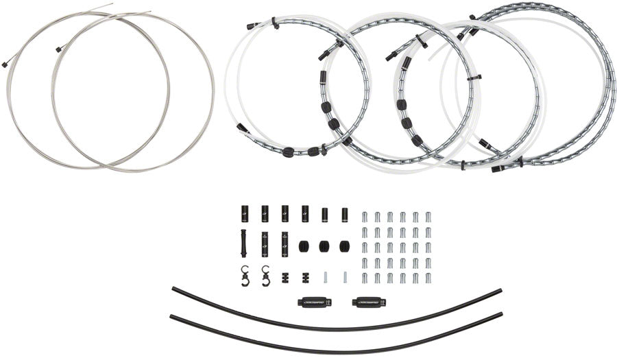 Jagwire 2x Elite Link Shift Cable Kit SRAM/Shimano with Polished Ultra-Slick Cables, Ltd. Gray