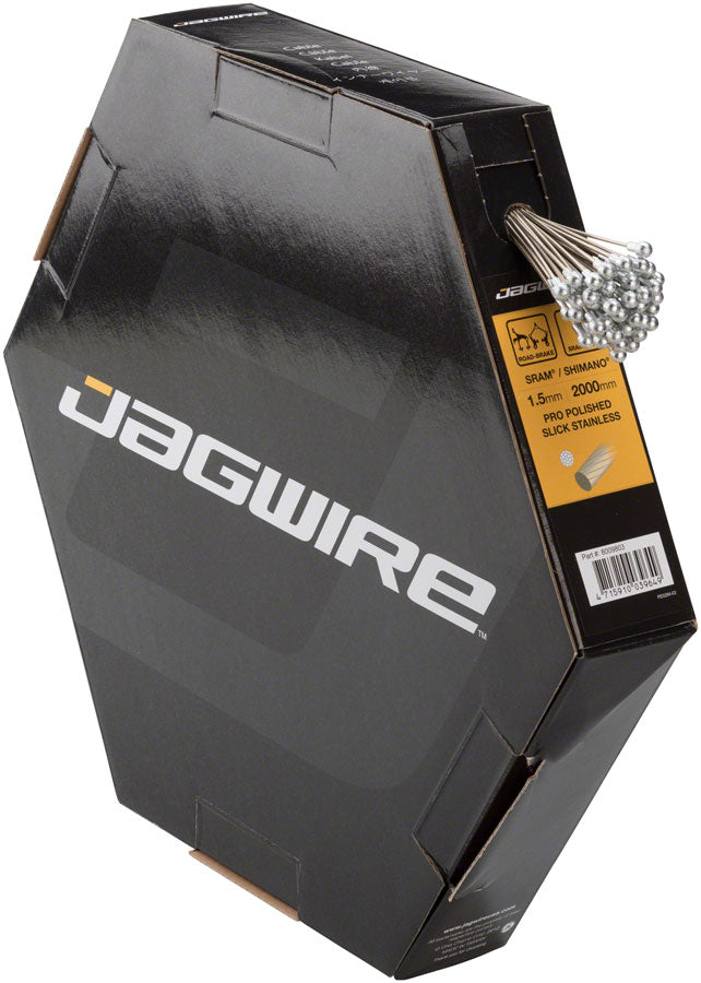 Jagwire Pro Brake Cable 1.5x2000mm Pro Polished Slick Stainless SRAM/Shimano Road, Box of 50