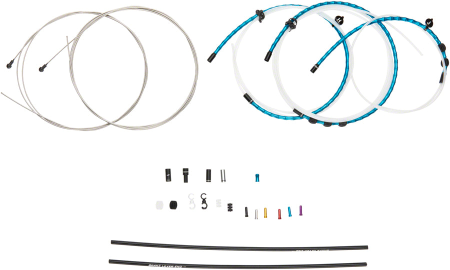 Jagwire Road Elite Link Brake Cable Kit SRAM/Shimano with Ultra-Slick Uncoated Cables, Blue