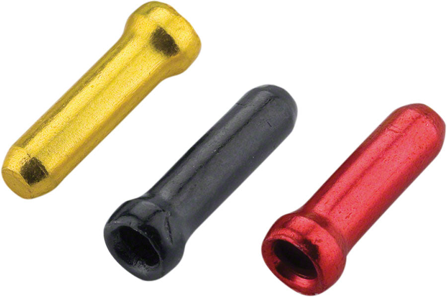 Jagwire Cable End Crimps - 1.8mm Gold/Black/Red Bag of 90