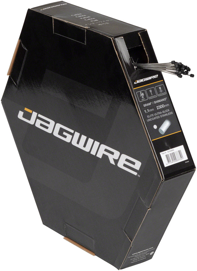 Jagwire Elite Ultra-Slick Shift Cable - 1.1 x 2300mm, Polished Stainless Steel, For SRAM/Shimano, Box of 25