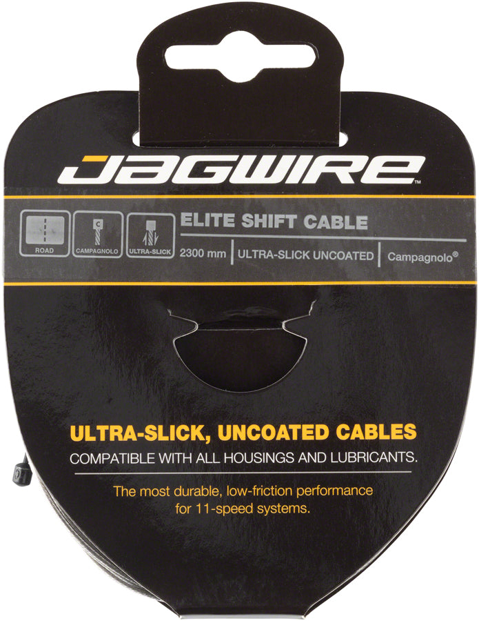 Jagwire Elite Ultra-Slick Shift Cable - 1.1 x 2300mm, Polished Stainless Steel, For Campagnolo