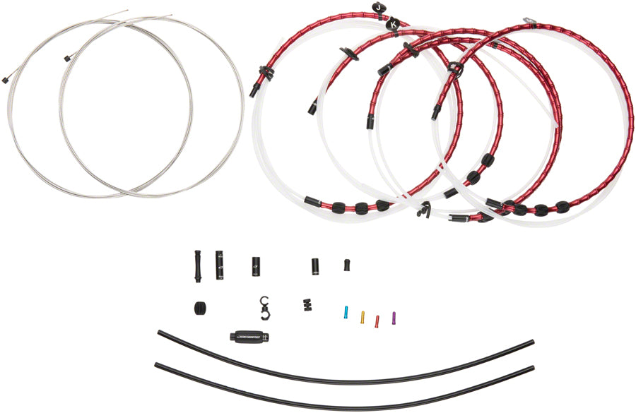 Jagwire 2x Elite Link Shift Cable Kit SRAM/Shimano with Polished Ultra-Slick Cables, Red