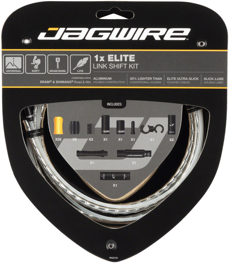 Jagwire 1x Elite Link Shift Cable Kit SRAM/Shimano with Polished Ultra-Slick Cable, Silver