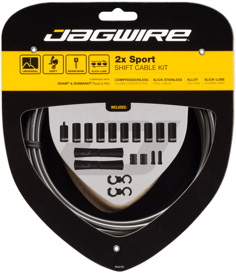 Jagwire 2x Sport Shift Cable Kit SRAM/Shimano, Ice Gray