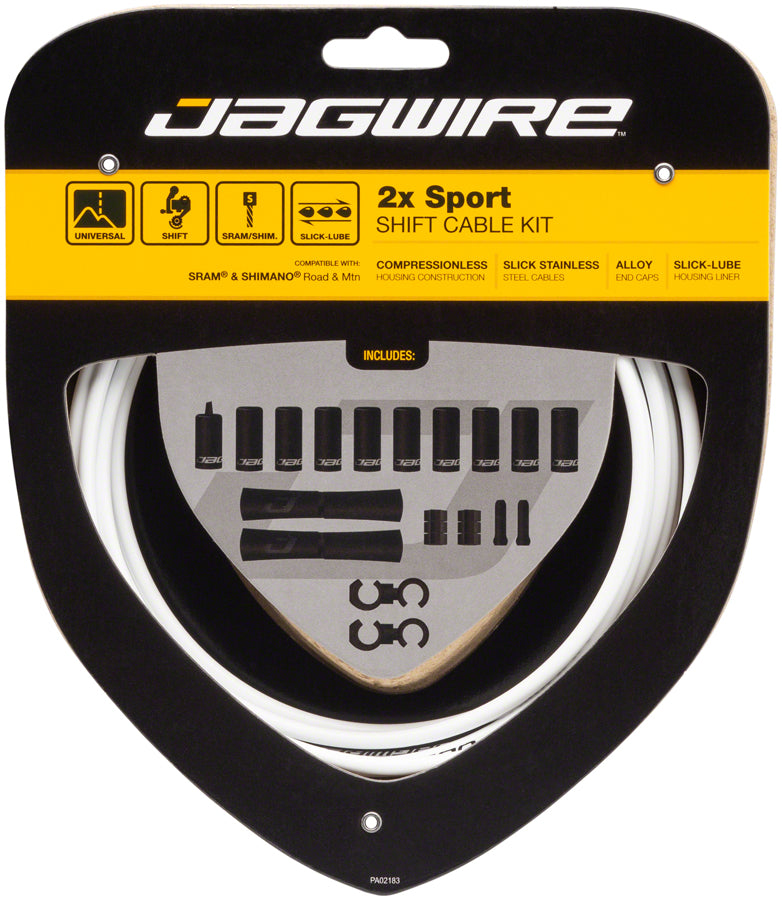 Jagwire 2x Sport Shift Cable Kit SRAM/Shimano, White