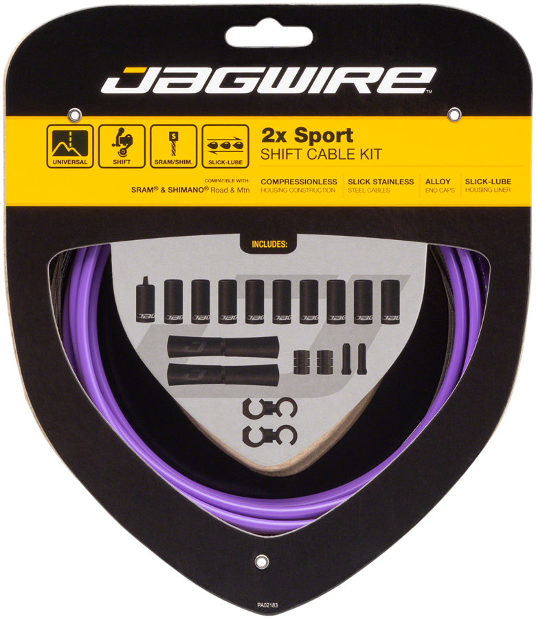 Jagwire 2x Sport Shift Cable Kit SRAM/Shimano, Purple