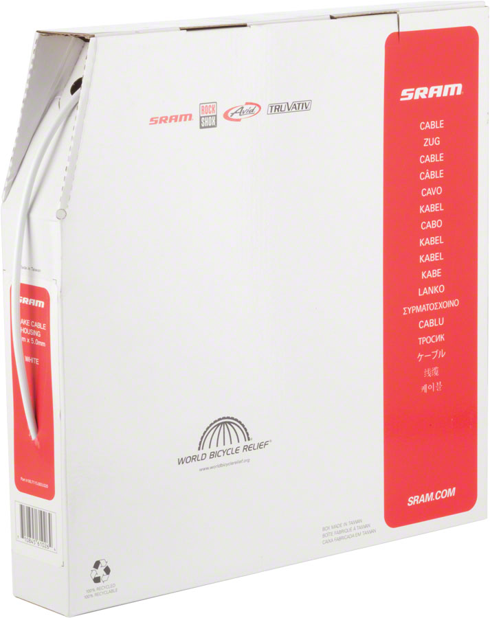 SRAM 5mm Brake Cable Housing White 30 Meter Filebox
