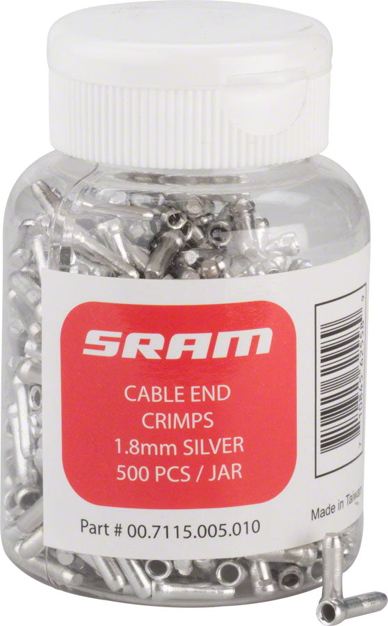 SRAM Cable Crimps Brake 1.8mm Silver 500/Count