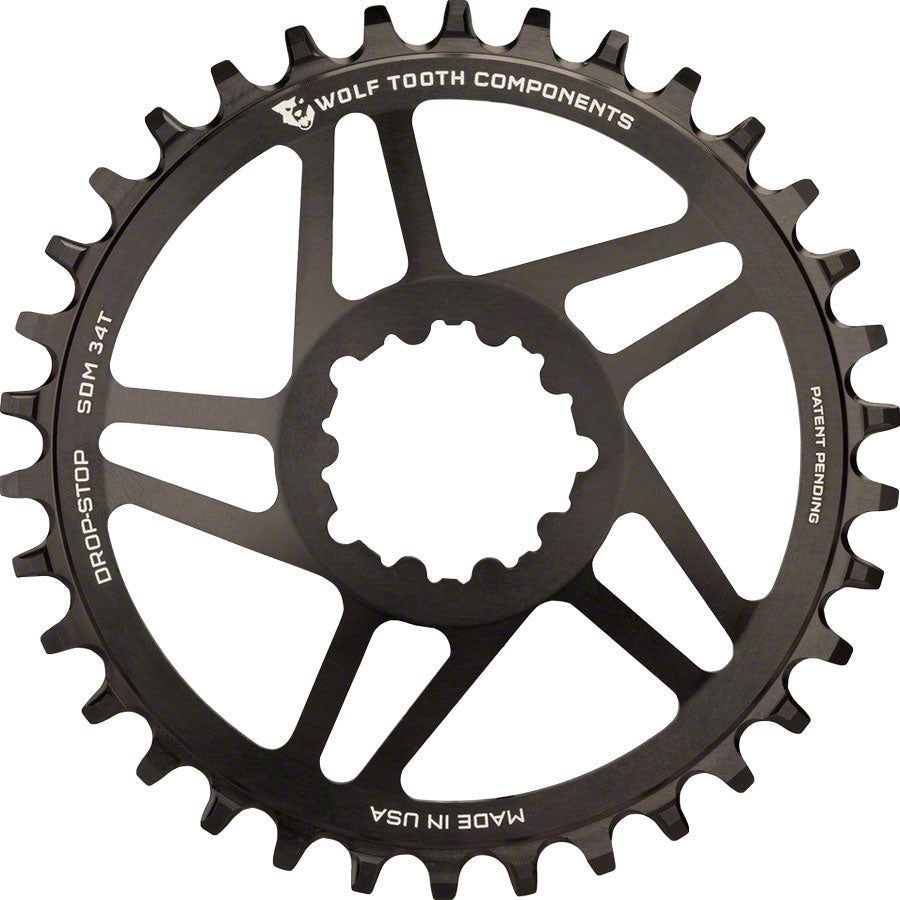 Wolf Tooth Direct Mount Chainring - 26t, SRAM Direct Mount, Drop-Stop A, For SRAM 3-Bolt Cranksets, 6mm Offset, Black