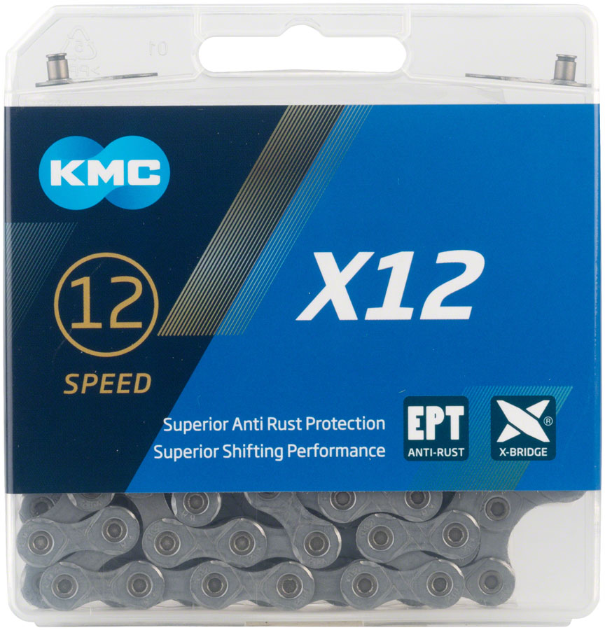 KMC X12 EPT Chain - 12-Speed, 126 Links, Gray