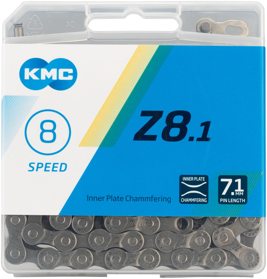 KMC Z8.1 Chain - 8-Speed, 116 Links, Gray