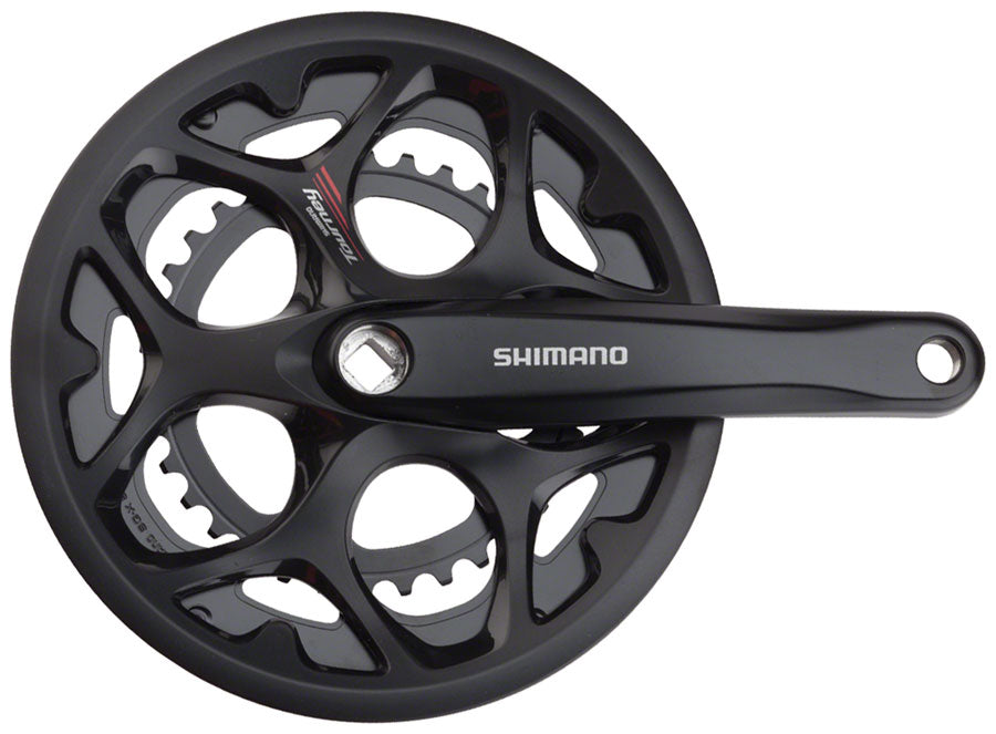 Shimano Tourney FC-A070 Crankset - 170mm 7/8-Speed 50/34t Riveted Square Taper JIS Spindle Interface BLK With Chainguard