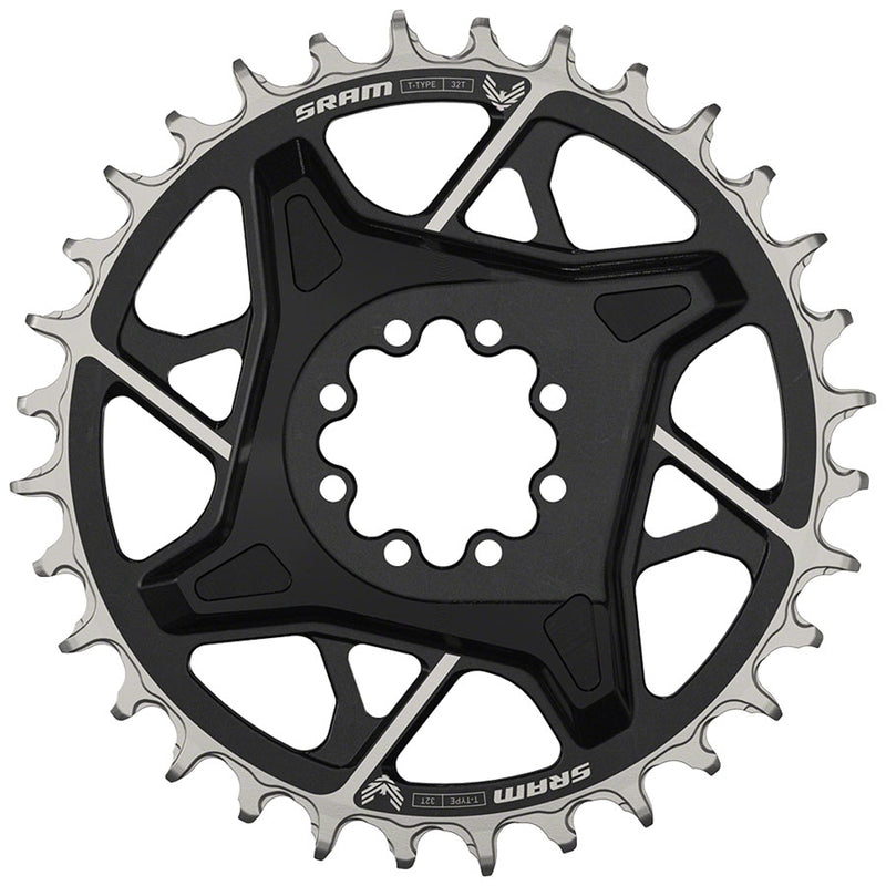 SRAM X0 Eagle T-Type Direct Mount Chainring - 32t 12-Speed 8-Bolt Direct Mount 3mm Offset Aluminum BLK D1 - Open Box, New