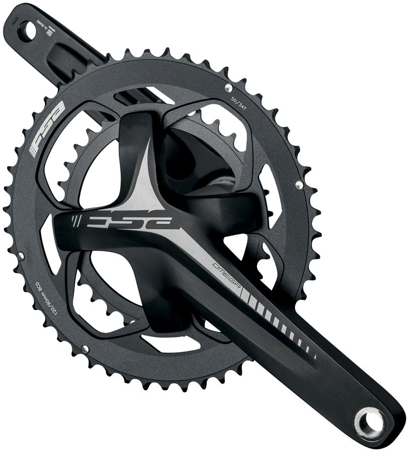 Full Speed Ahead Omega AGX Crankset - 170mm, 10/11-Speed, 30/46T, 120/90mm BCD, 386 EVO Spindle Interface, Black