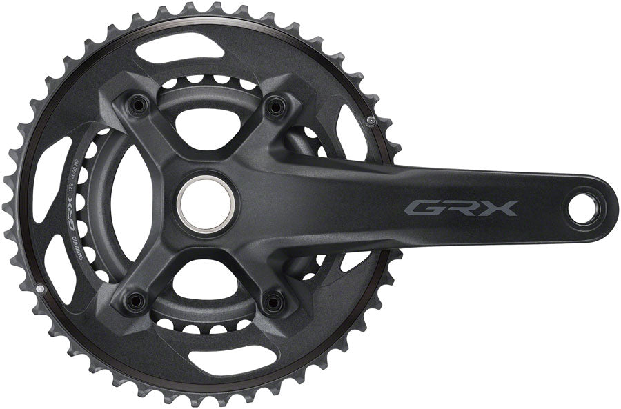 Shimano GRX FC-RX610-2 Crankset - 165mm, 12-Speed, 46/30t, 110/80 BCD, Hollowtech II Spindle Interface, Black
