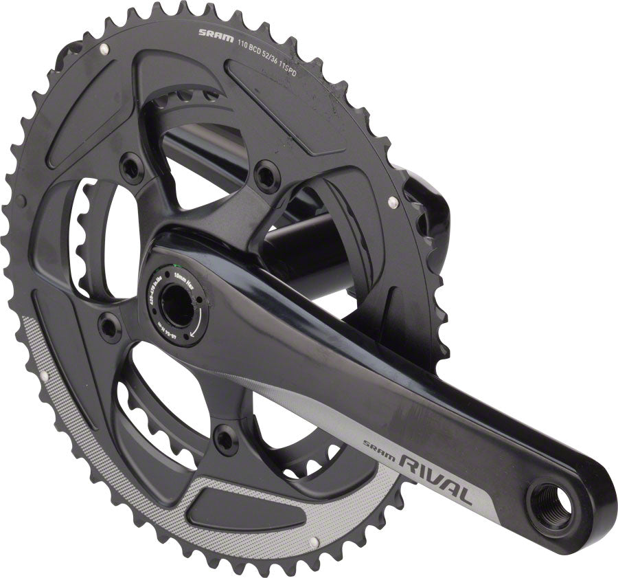 SRAM Rival 22 Crankset - 170mm 11-Speed 52/36t 110 BCD BB30/PF30 Spindle Interface BLK