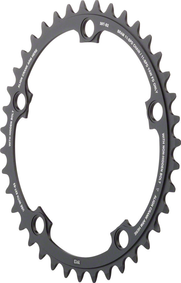 SRAM 11-Speed 39T 130mm Chainring Black, Use with 53T