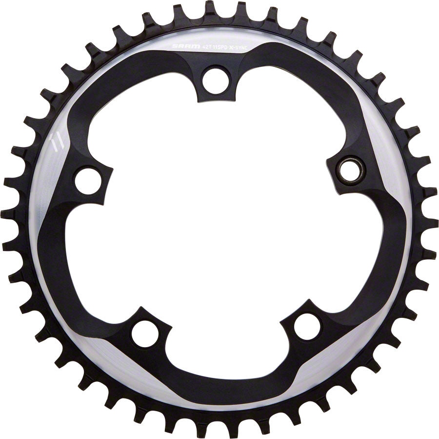 SRAM X-Sync Chainring 42 Teeth 110mm BCD Polished Grey/Matte Black Fits 10 and 11 Speed SRAM Chains
