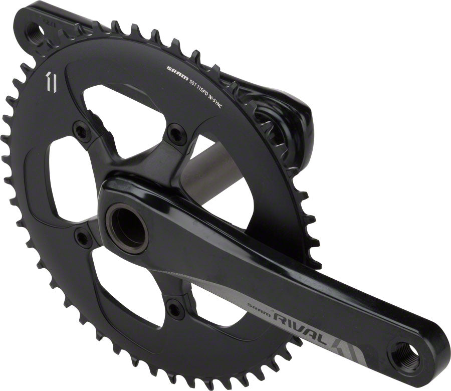 SRAM Rival 1 Crankset - 175mm 10/11-Speed 50t 110 BCD GXP Spindle Interface BLK