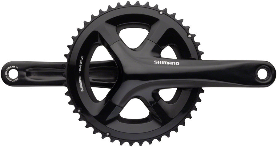 Shimano RS510 Crankset - 175mm, 11-Speed, 46/36t, 110 BCD, Hollowtech II Spindle Interface, Black
