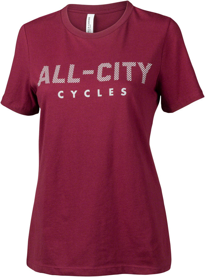 All-City Logowear Women's T-shirt - Maroon, Gray, X-Large