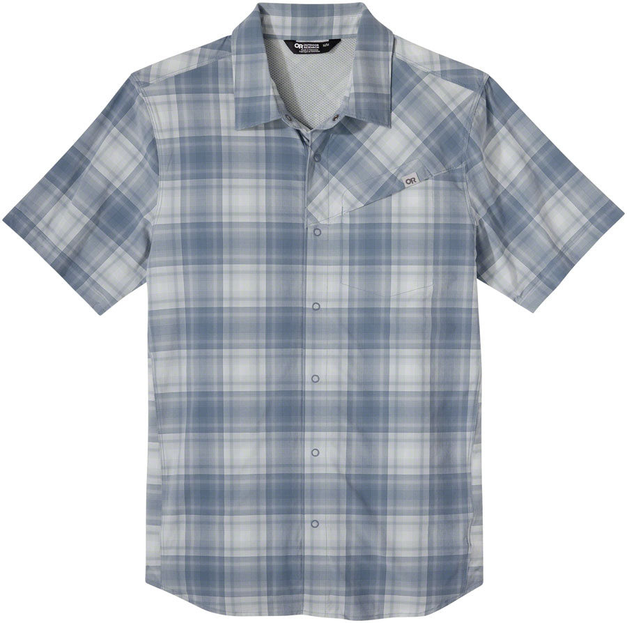 Outdoor Research Astroman Sun Shirt - Short Sleeve, Nimbus Plaid, Small, Men's
