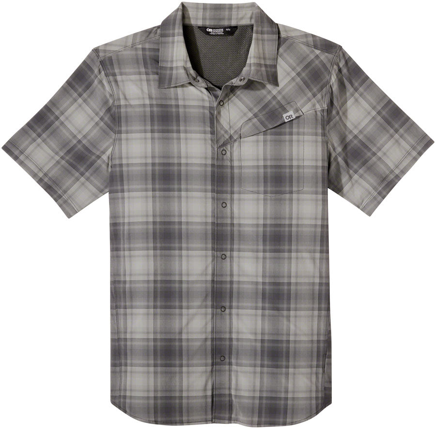 Outdoor Research Astroman Sun Shirt - Short Sleeve, Storm Plaid, Medium, Men's