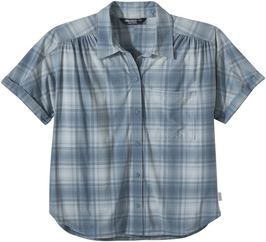 Outdoor Research Astroman Sun Shirt - Short Sleeve, Nimbus Plaid, Large, Women's