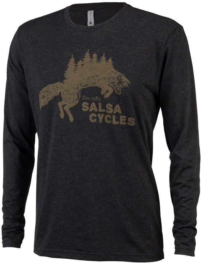 Salsa Forest Fox Long Sleeve Unisex T-Shirt - Black Small