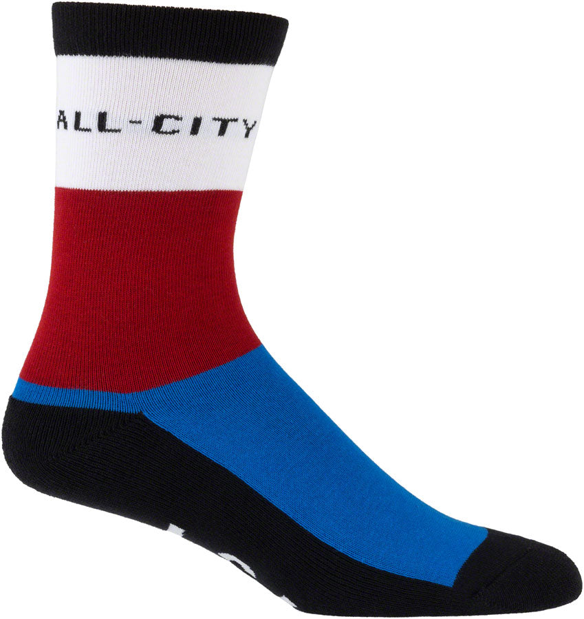 All-City Parthenon Party Sock - White, Red, Blue, Black, Small/Medium