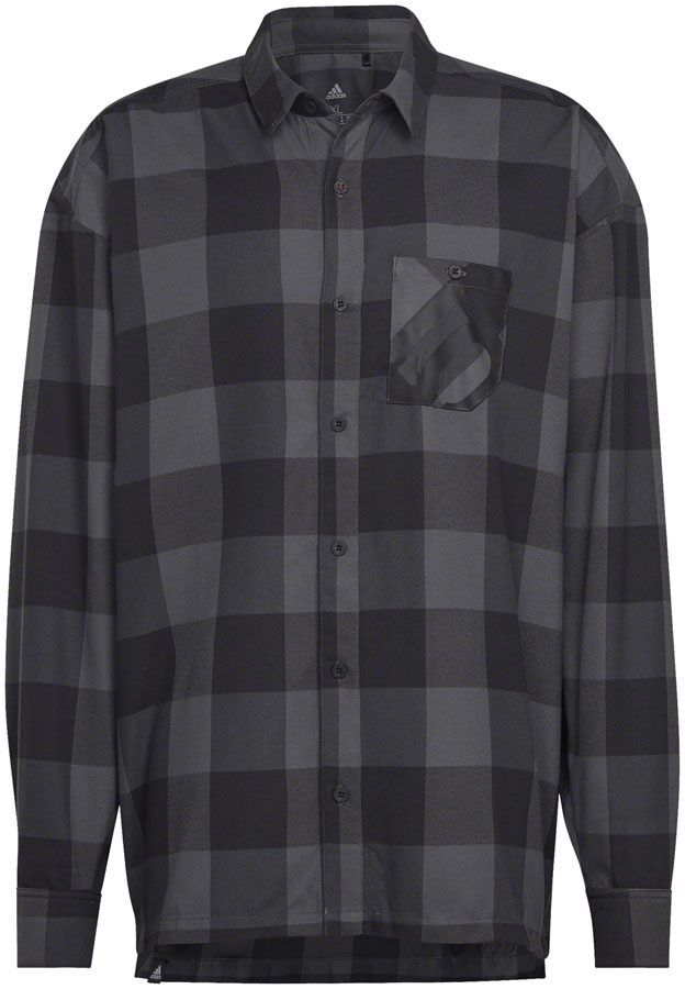 Five Ten Long Sleeve Flannel Shirt - Gray/Black Small