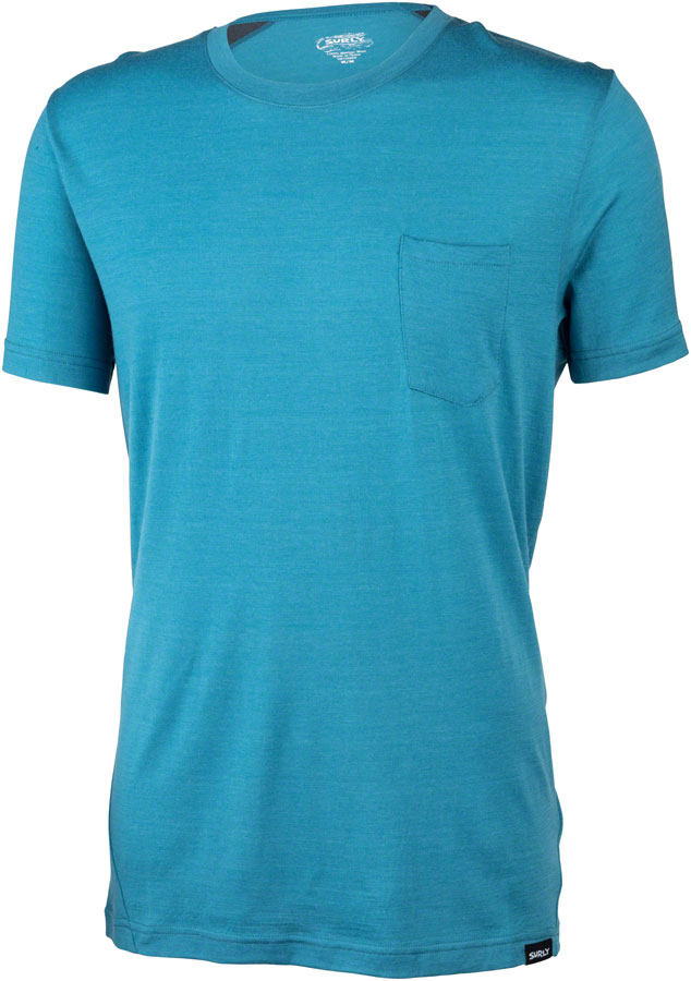 Surly Merino Pocket T-Shirt: Blue XL