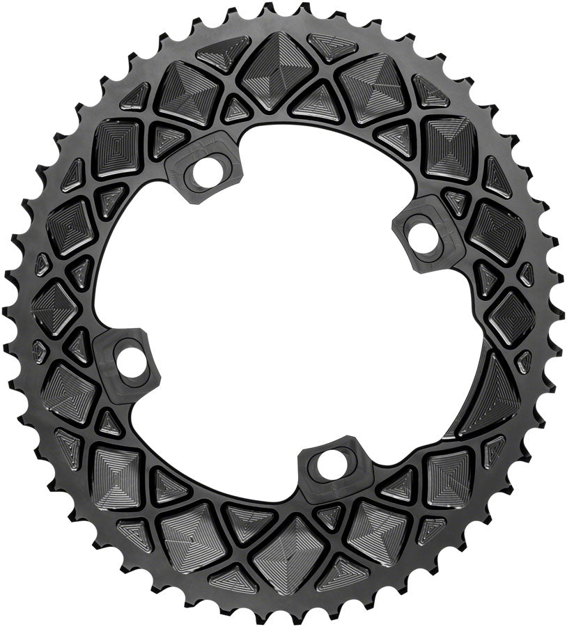 absoluteBLACK Premium Oval 110 BCD Outer Chainring for FSA ABS - 52t, 110 FSA ABS BCD, 4-Bolt, For 52/36 or 52/38 Combination, Black