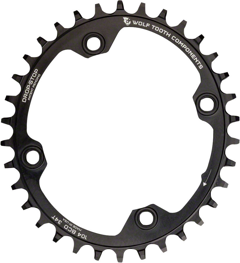 Wolf Tooth Elliptical 104 BCD Chainring - 32t, 104 BCD, 4-Bolt, Drop-Stop A, Black