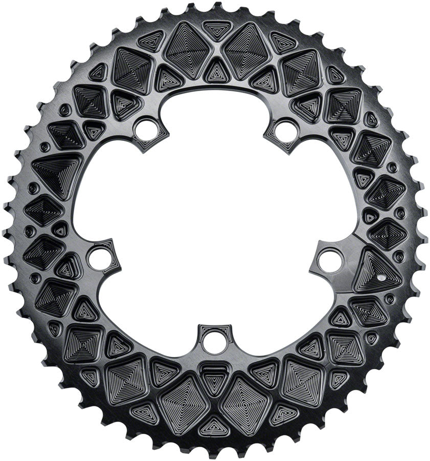 absoluteBLACK Premium Oval 110 BCD Road Outer Chainring for SRAM - 52t, 110 BCD, 5-Bolt, Black