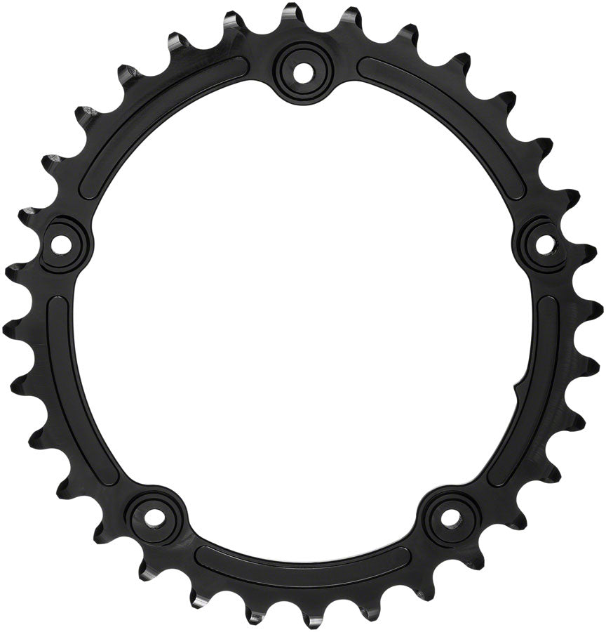 absoluteBLACK Premium Sub-Compact Oval 110 BCD Road Inner Chainring - 32t, 110 BCD, 5-Bolt, Black