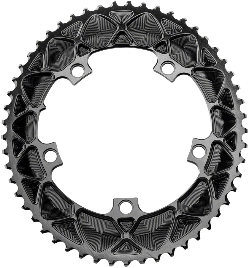 absoluteBLACK Premium Oval 130 BCD Road Outer Chainring - 53t, 130 BCD, 5-Bolt, Black