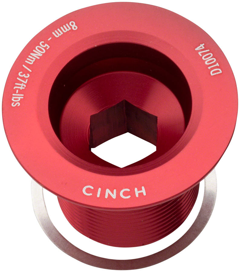 RaceFace CINCH Crank Bolt with Washer - NDS M18 Gloss Red