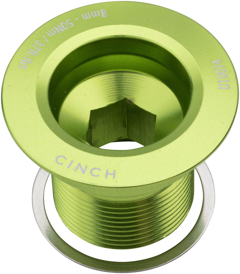 RaceFace CINCH Crank Bolt with Washer - NDS M18 Gloss Green