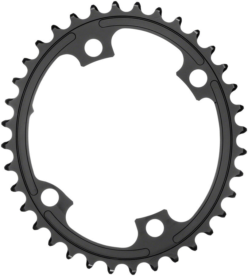 absoluteBLACK Premium Oval 110 BCD Road Inner Chainring for Shimano Dura-Ace 9100 - 36t, 110 Shimano Asymmetric BCD, 4-Bolt, Black