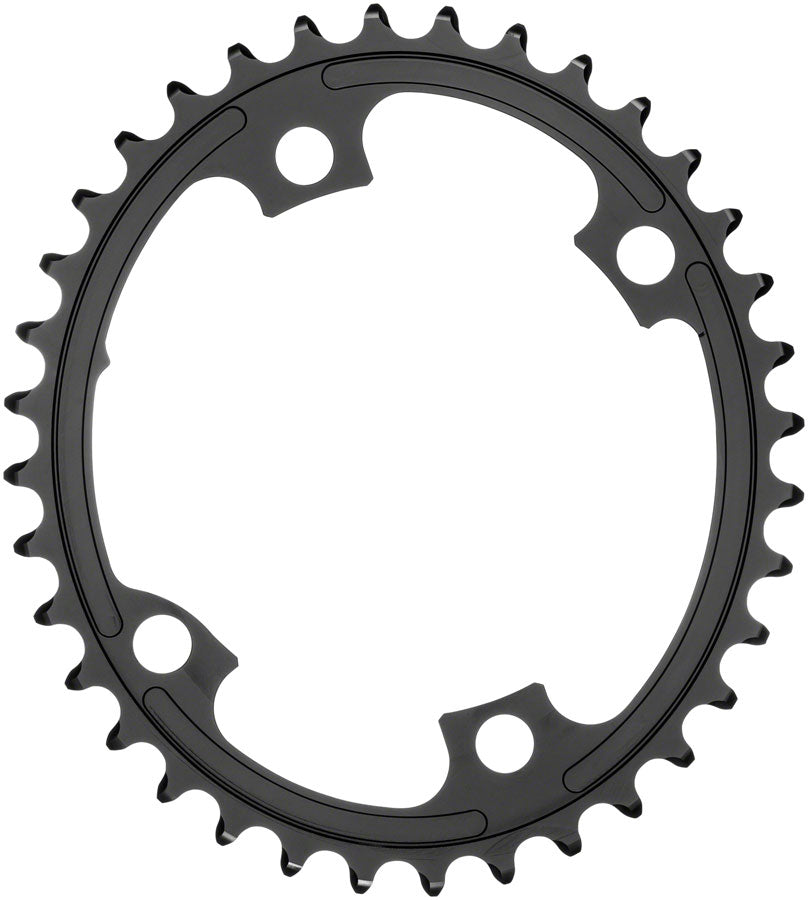 absoluteBLACK Premium Oval 110 BCD Road Inner Chainring for Shimano Dura-Ace 9100 - 38t, 110 Shimano Asymmetric BCD, 4-Bolt, Black